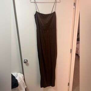 Reformation Frankie Brown Silk Dress Size 8